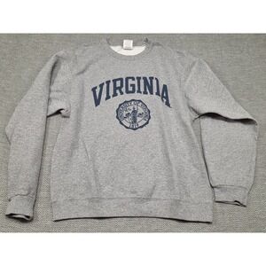 Jerzees NuBlend University of Virginia UVA Crewneck Sweatshirt Gray Mens Medium